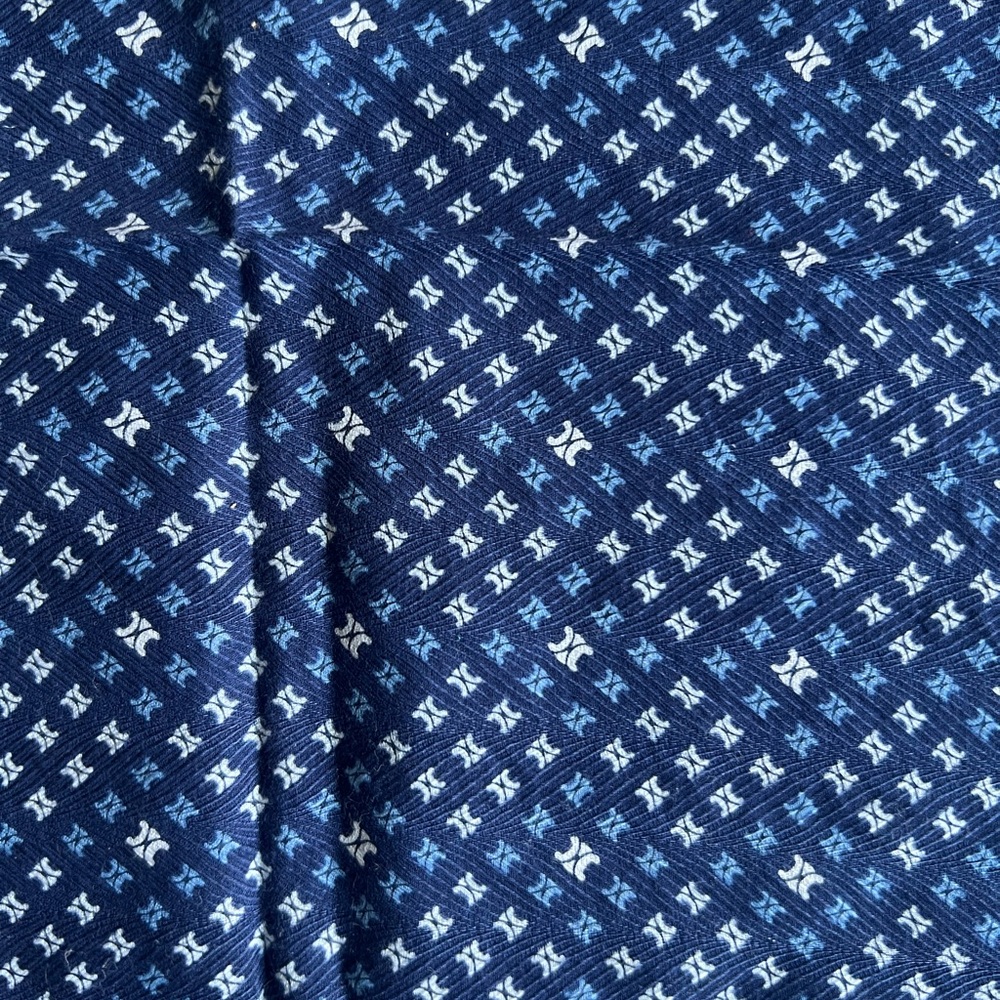 Celine Blue Triomphe Cotton Scarf Handkerchief Pocket square - Picture 4 of 8